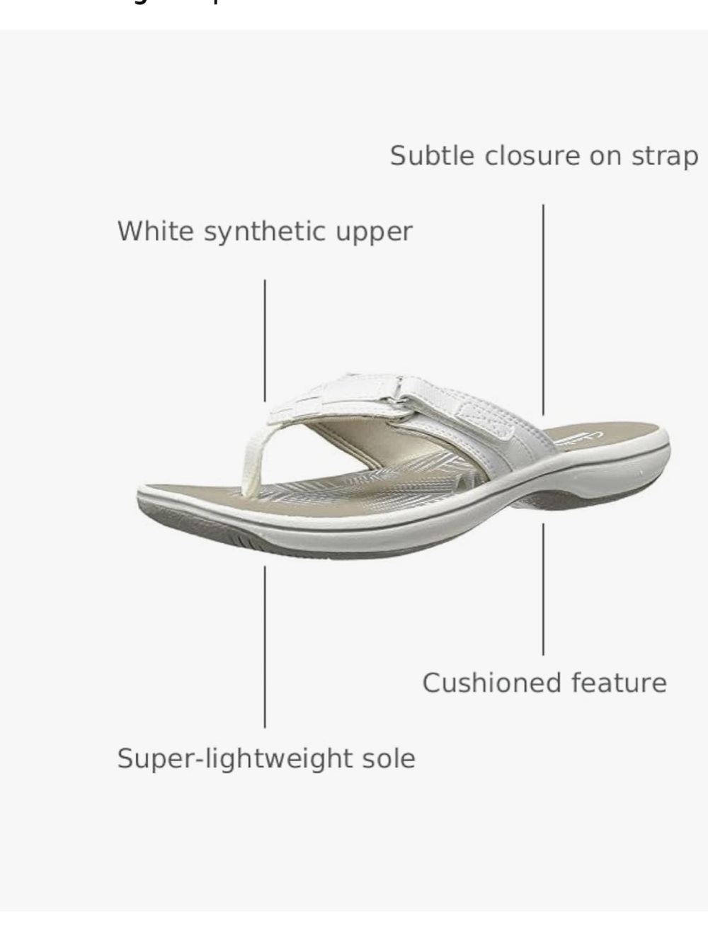 Clarks Women's White Slide Sandals - Picture 3 of 16